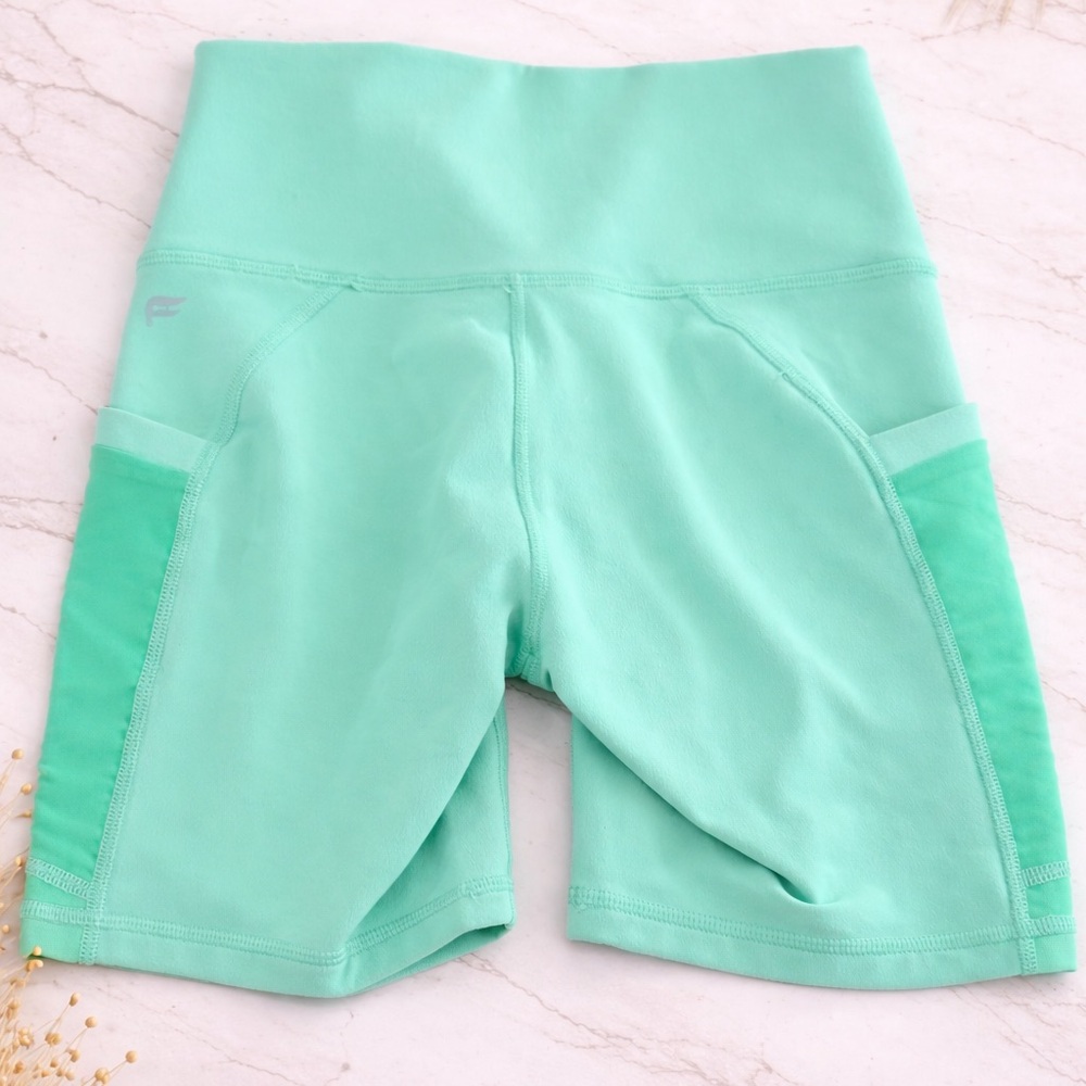 Fabletics Mint Green High-Waist Bike Shorts size xs